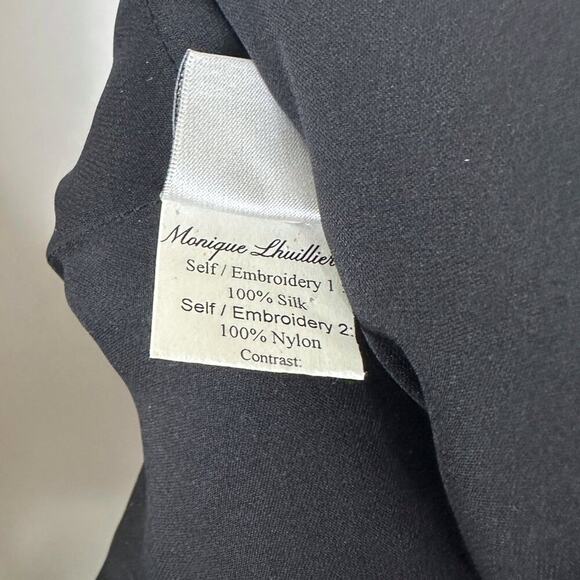 Monique Lhuillier Fall 2014 Black Beaded Sequin Mini Dress – Size 4 - Picture 9 of 11